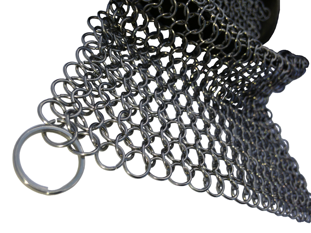 Cast iron chainmail scrubber